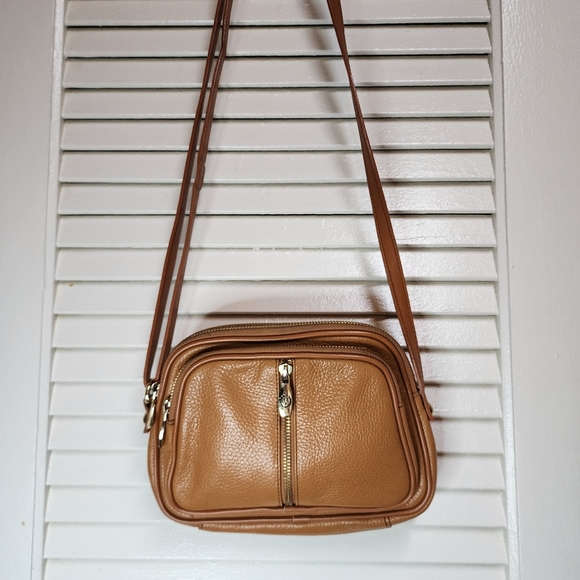 Valentina Bags Valentina Genuine Leather Made In Italy Cognac Small